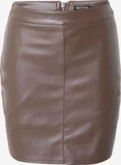 NASTY GAL Leren Rokken Rok The Hustle Dames Chocoladebruin