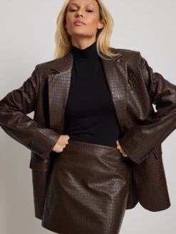 NA-KD Leren Rokken Rok Dames Bruin