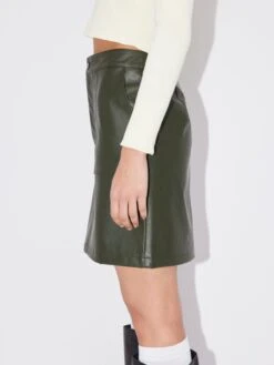 Leren Rokken Rok Evelyna Dames Kaki -RokMode Verkoopwinkel 36f68dc5754f2a3bc4efd36b4369f15a