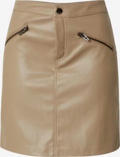 ONLY Leren Rokken Rok ONLHEIDI Dames Beige