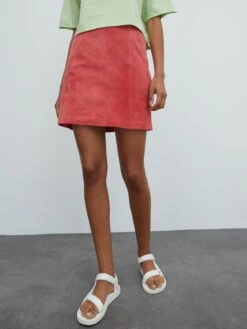 EDITED Leren Rokken Rok Celia Dames Pink -RokMode Verkoopwinkel 6ac18945b90c9982f05cad1df316773b