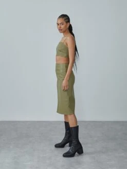 Leren Rokken Rok Kate Dames Olijfgroen -RokMode Verkoopwinkel 75ced340258abff1196f17e3eaa941ad