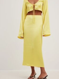 NA-KD Maxi Rokken Rok Dames Geel