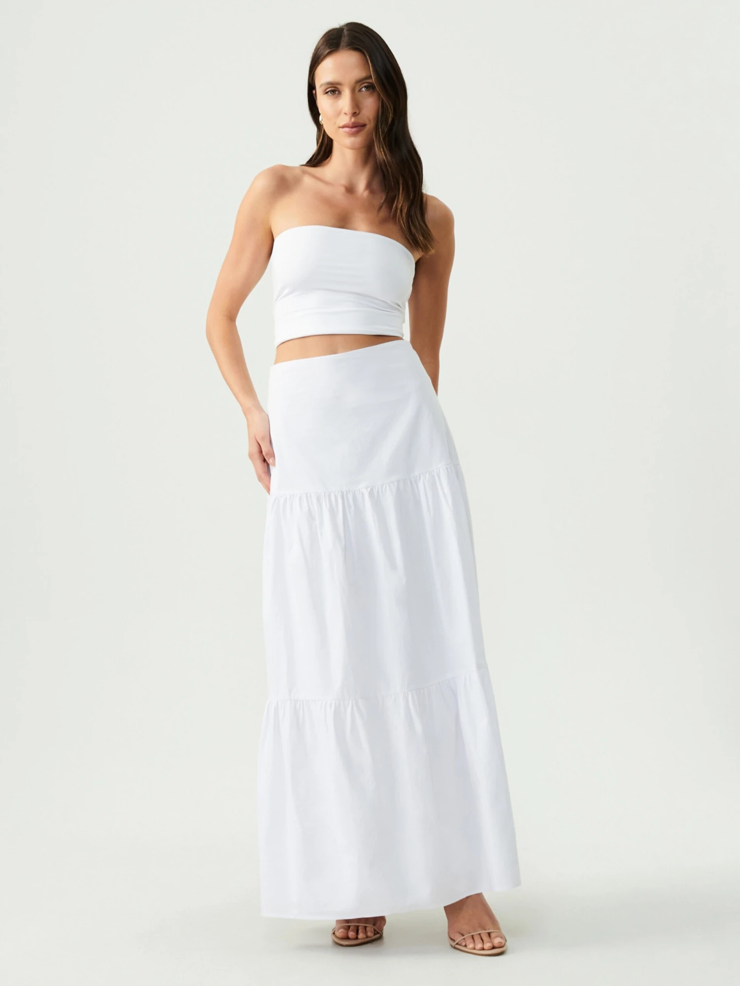 Maxi Rokken Rok CASEY Dames Wit 3 Maxi Rokken Rok CASEY Dames Wit - Afbeelding 3