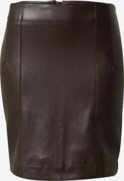 Leren Rokken Rok Shelly Dames Donkerbruin