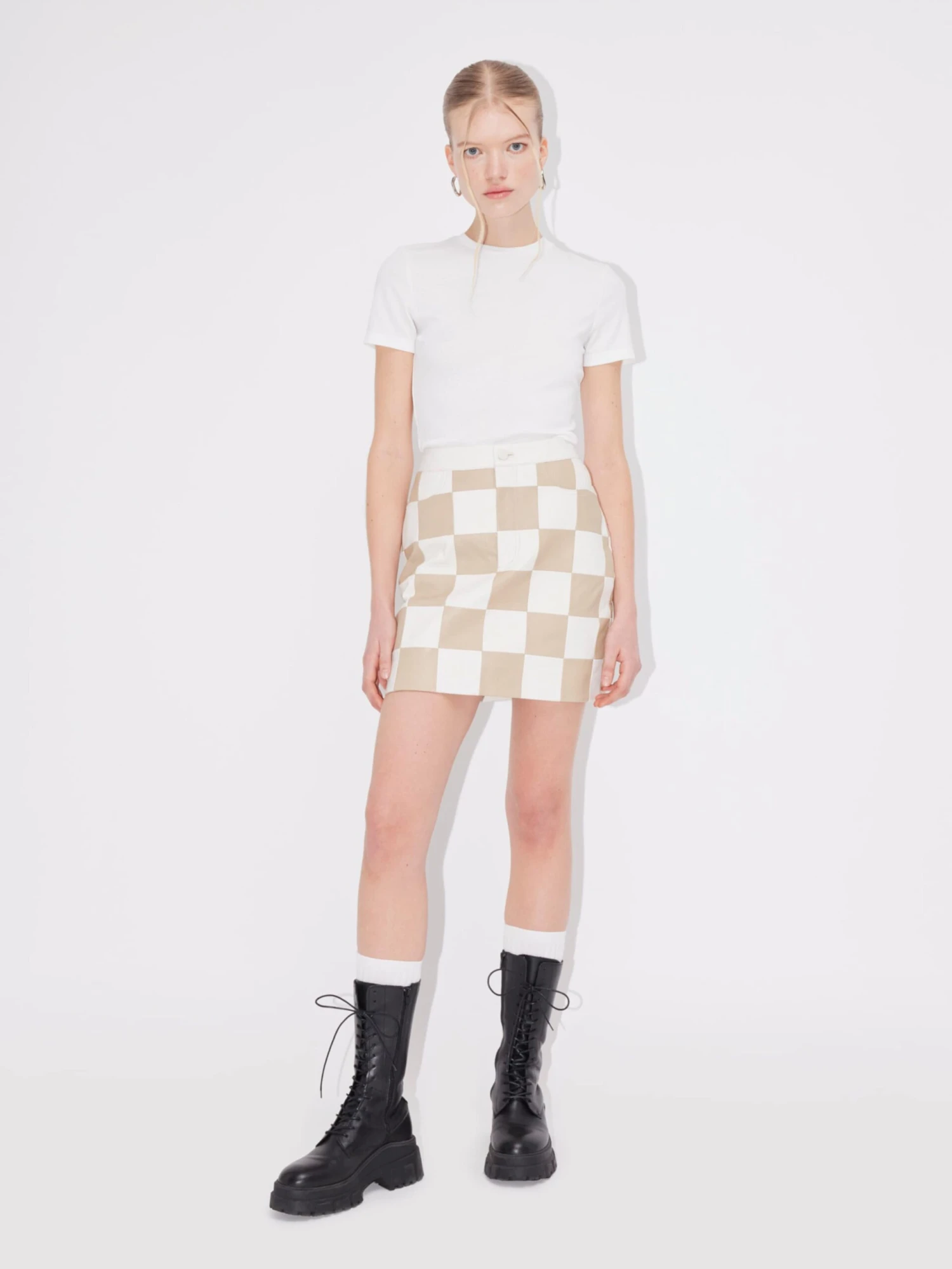 Leren Rokken Rok Tamara Dames Crème / Sand 5 Leren Rokken Rok Tamara Dames Crème / Sand - Afbeelding 5