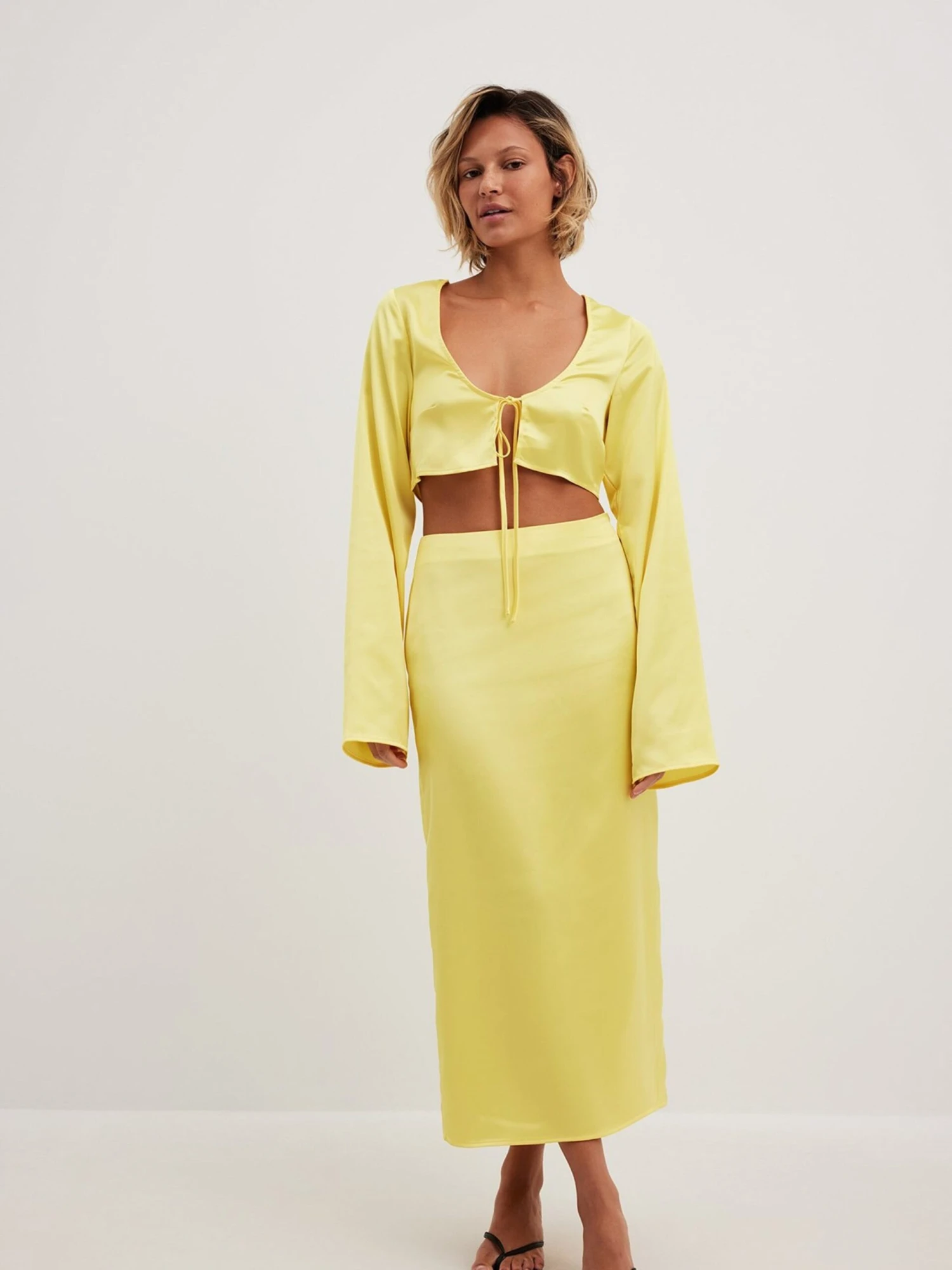 NA-KD Maxi Rokken Rok Dames Geel 2 NA-KD Maxi Rokken Rok Dames Geel - Afbeelding 2