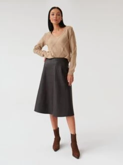 Leren Rokken Rok DIRALO Dames Donkerbruin -RokMode Verkoopwinkel f7f98e58caea34f68d186d3dcc69062e